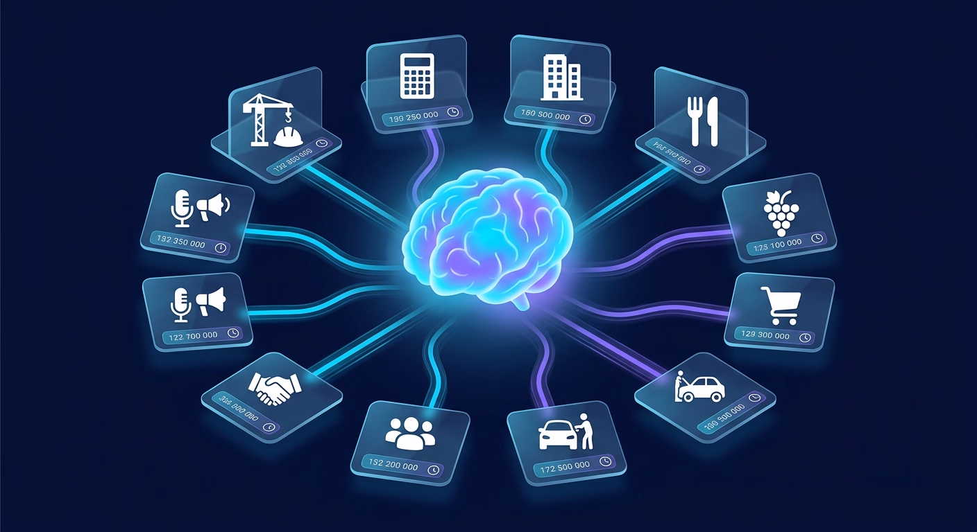 10 exemples d'automatisation IA rattachés à dix métiers de PME, avec le temps gagné par secteur