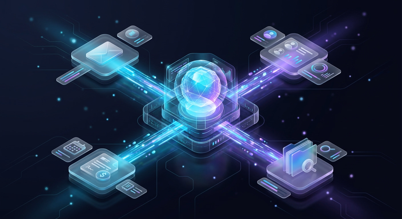 Agent IA connecté aux outils métier d'une PME : email, CRM, agenda et facturation