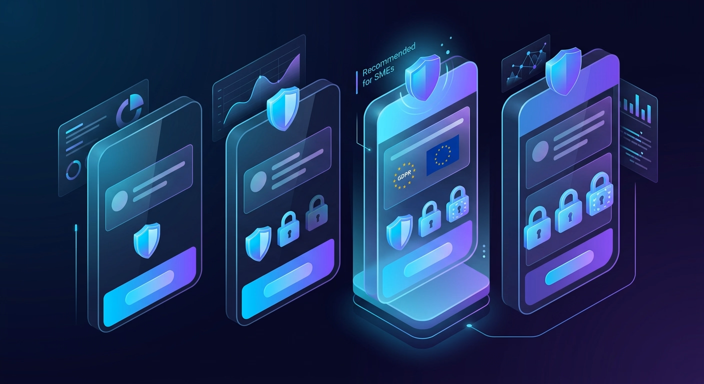 Comparatif des plans ChatGPT Free, Plus, Business et Enterprise avec niveaux de sécurité et conformité RGPD pour une PME