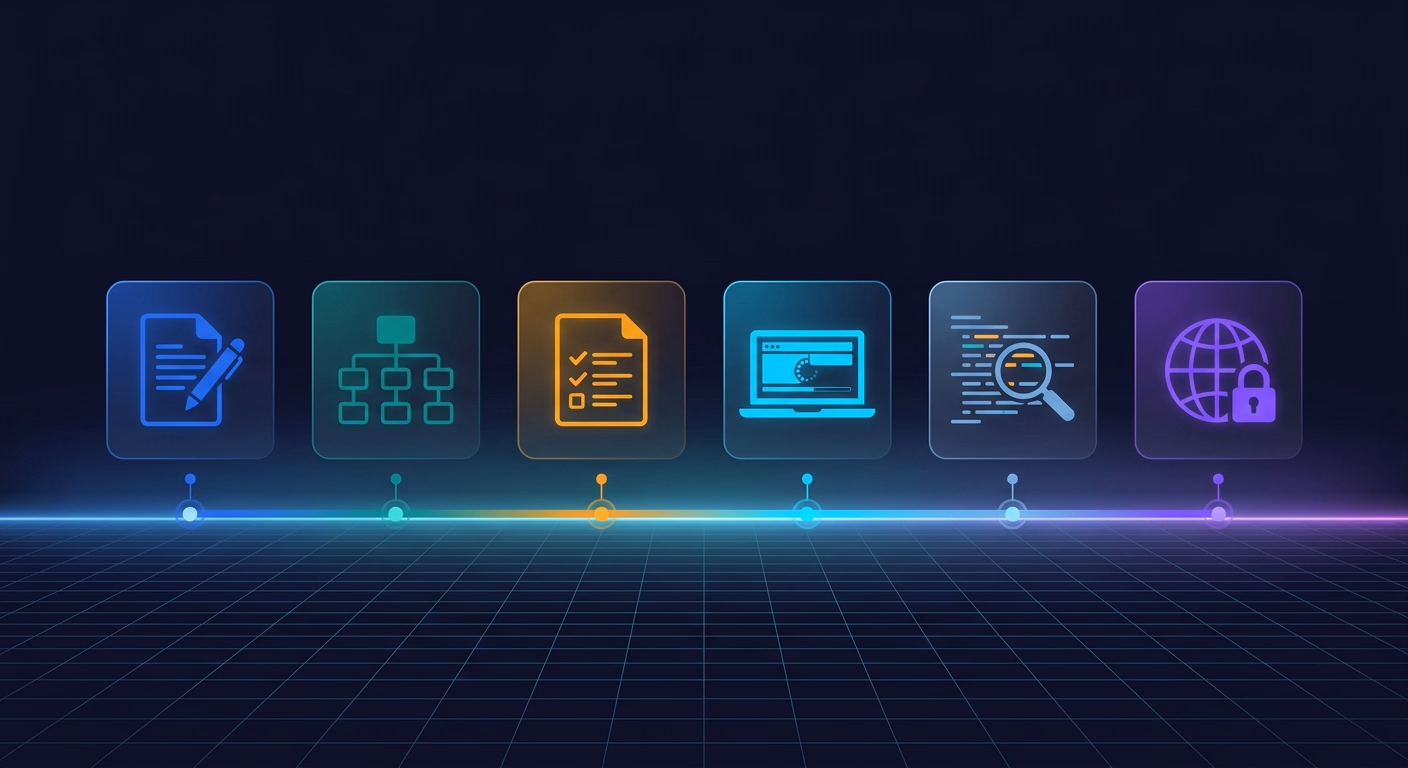 Les six étapes d'un projet de site vitrine avec Claude Code : brief, arborescence, fichier de consignes CLAUDE.md, construction des pages, vérification du code source, mise en ligne sur un domaine en HTTPS