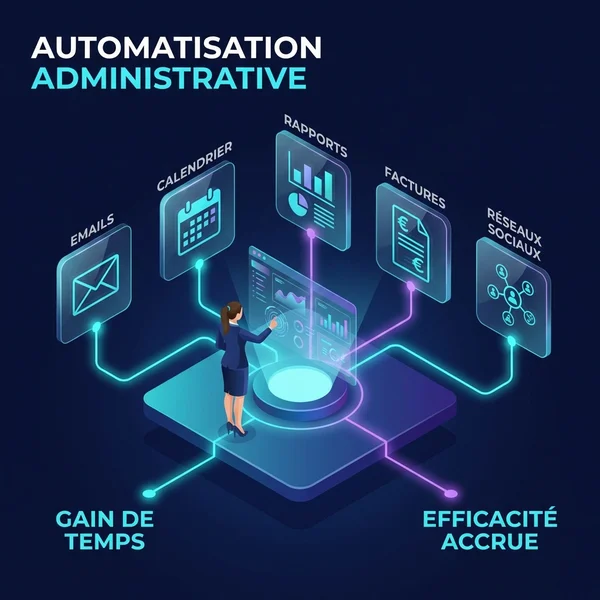 Illustration : les 5 tâches administratives automatisables avec l'IA