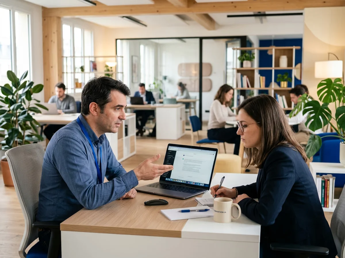 Formation IA en entreprise à Bordeaux - Équipe en atelier pratique