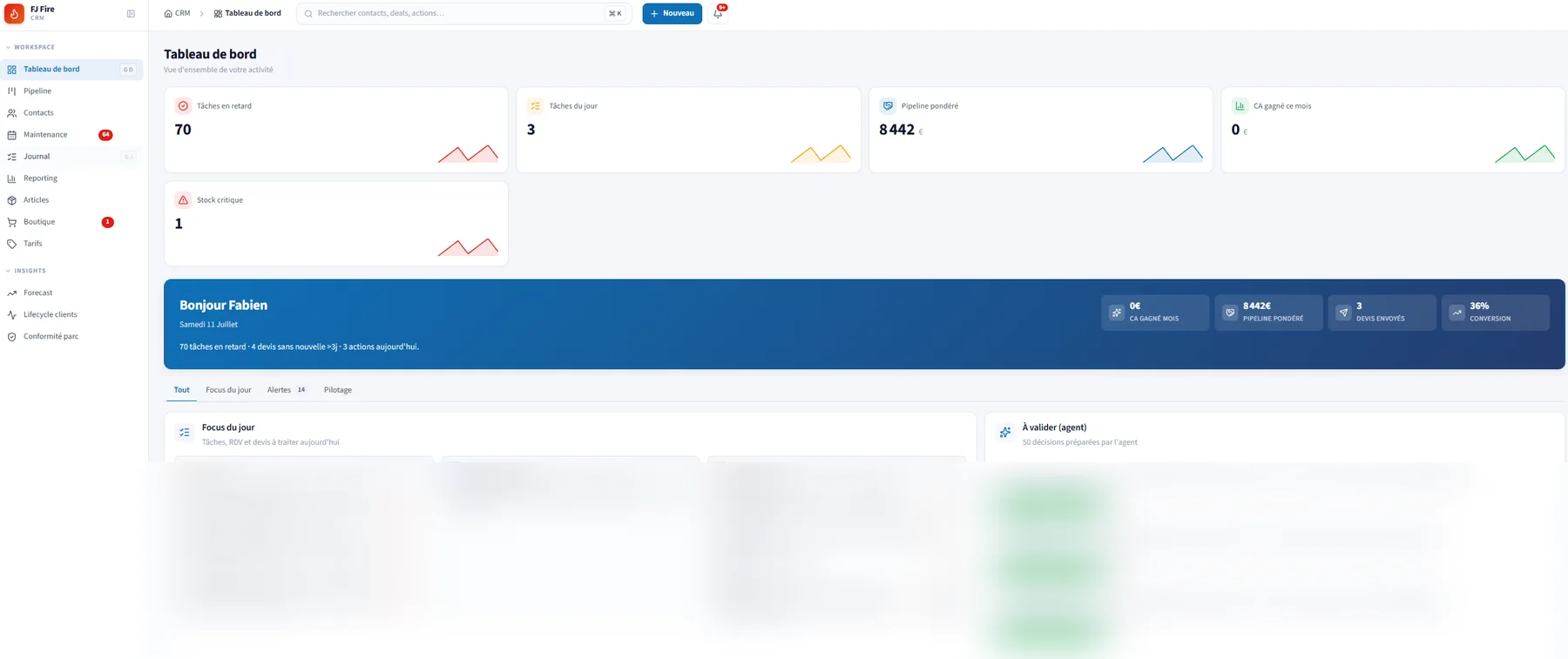 FJ Fire CRM : outil IA sur mesure créé par Rescue Pro