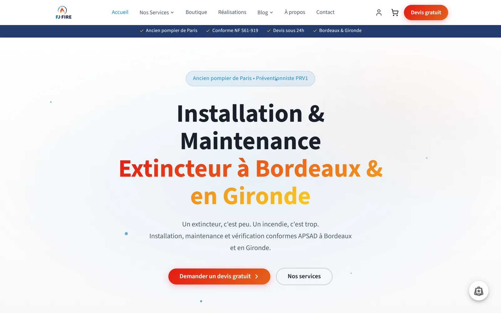 FJ Fire : Sécurité incendie · Extincteurs